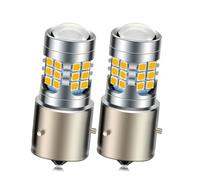 Ruiandsion LED Motorcycle Front Light Bulb 10-30V 12V 24V Non-polarity 2835 30SMD Chips Yellow for Motorbike Headlight Lamp Pack of 2