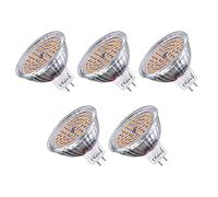 Ruiandsion MR16 LED Bulbs 12V 3W Warm White 2835 60SMD LED Bulb GU5.3 Bi-Pin Base for Landscape Office Home Lighting, Non-Dimmable - Pack of 5