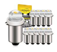 Ruiandsion P13.5S LED Bulb 3V COB 0.5W, Warm White 100LM Non-Polarity Flashlight Bulb Replacement for Maglite Ryobi DeWalt Torch Work Light (Pack of 10)