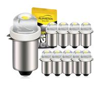 Ruiandsion P13.5S LED Bulb 6V COB 0.5W, 6000K White 100LM Non-Polarity Flashlight Bulb Replacement for Maglite Ryobi DeWalt Torch Work Light (Pack of 10)