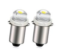 Ruiandsion P13.5S Torch Light Bulb 3-18V 0.5W 6000K White LED Light Bulb,100 Lumens,Negative Earth (Pack of 2)