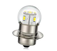 Ruiandsion P15S LED Motorcycle Bulb White Super Bright 6-30V AC6V 12V 24V Non Polarity 3014 12SMD Chip Built-in Driver Replacement for Motorbike Bulb Pack of 1