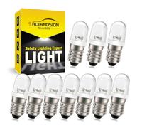 Ruiandsion RGB E10 Bulb 6V DC, Multi-Color Flashing & Fading LED Bulb, for Festive Atmosphere, Halloween, Christmas Decoration (10 Pack)