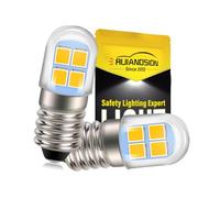 Ruiandsion Warm Yellow E10 LED Bulbs 4.5V-6V 2835 8SMD Soft Glow Torch Flashlight Bike Interior Light S8 E10 Base 2 Pack