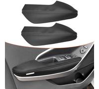 RUIANTE 2pcs Front Door Panel Armrest Inserts Cover Leather Trim Replacement Compatible for Santa Fe 2013-2018 Accessories (Black)