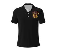RUIARTE Mens Attack Hop Music Band Massive Polo Shirts Short Sleeve Golf T Shirt UPF 30+ Collared 3-Button Moisture Wicking Casual Workout Regular Fit Print Summer Classic
