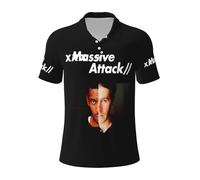 RUIARTE Mens Massive Hop Band Attack Polo Shirts Short Sleeve Golf T Shirt UPF 30+ Collared 3-Button Moisture Wicking Casual Workout Regular Fit Print Summer Classic