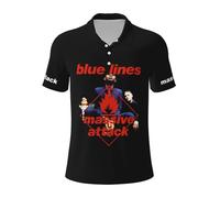 RUIARTE Mens Massive Hop Band Attack Polo Shirts Short Sleeve Golf T Shirt UPF 30+ Collared 3-Button Moisture Wicking Casual Workout Regular Fit Print Summer Classic