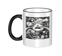RUIARTE Unisex Floyd Rock Band Pink Music Ceramic Coffee Mug 10OZ/330ML Colorful A Premium Cup for Office, Travel and a Great Novelty Gift for Men & Women at Home, Office or on Birthday Occasions