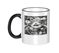 RUIARTE Unisex Floyd Rock Band Pink Music Ceramic Coffee Mug 10OZ/330ML Colorful A Premium Cup for Office, Travel and a Great Novelty Gift for Men & Women at Home, Office or on Birthday Occasions