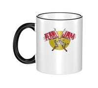 RUIARTE Unisex Pearl Rock Band Jam Ceramic Coffee Mug 10OZ/330ML Colorful A Premium Cup for Office, Travel and a Great Novelty Gift for Men & Women at Home, Office or on Birthday Occasions