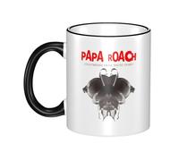 RUIARTE Unisex Roach Music Rock Band Papa Ceramic Coffee Mug 10OZ/330ML Colorful A Premium Cup for Office, Travel and a Great Novelty Gift for Men & Women at Home, Office or on Birthday Occasions