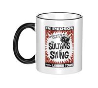 RUIARTE Unisex Straits Rock Band Dire Ceramic Coffee Mug 10OZ/330ML Colorful A Premium Cup for Office, Travel and a Great Novelty Gift for Men & Women at Home, Office or on Birthday Occasions