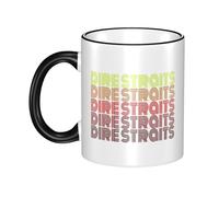 RUIARTE Unisex Straits Rock Band Dire Ceramic Coffee Mug 10OZ/330ML Colorful A Premium Cup for Office, Travel and a Great Novelty Gift for Men & Women at Home, Office or on Birthday Occasions