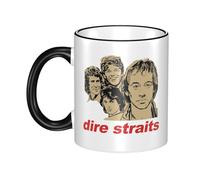 RUIARTE Unisex Straits Rock Band Dire Ceramic Coffee Mug 10OZ/330ML Colorful A Premium Cup for Office, Travel and a Great Novelty Gift for Men & Women at Home, Office or on Birthday Occasions