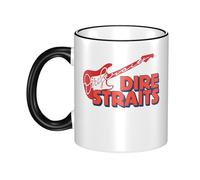 RUIARTE Unisex Straits Rock Band Dire Ceramic Coffee Mug 10OZ/330ML Colorful A Premium Cup for Office, Travel and a Great Novelty Gift for Men & Women at Home, Office or on Birthday Occasions
