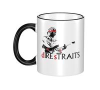 RUIARTE Unisex Straits Rock Band Dire Ceramic Coffee Mug 10OZ/330ML Colorful A Premium Cup for Office, Travel and a Great Novelty Gift for Men & Women at Home, Office or on Birthday Occasions