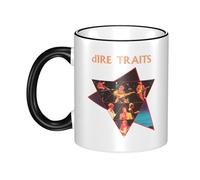 RUIARTE Unisex Straits Rock Band Dire Ceramic Coffee Mug 10OZ/330ML Colorful A Premium Cup for Office, Travel and a Great Novelty Gift for Men & Women at Home, Office or on Birthday Occasions