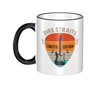 RUIARTE Unisex Straits Rock Band Dire Ceramic Coffee Mug 10OZ/330ML Colorful A Premium Cup for Office, Travel and a Great Novelty Gift for Men & Women at Home, Office or on Birthday Occasions
