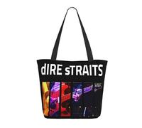 RUIARTE Women's Straits Rock Band Dire Tote Bag Large Work Shopping Bag Personalized Birthday Gifts Shoulder bag for Girls Mom Friends Teachers Gym Travel and Work