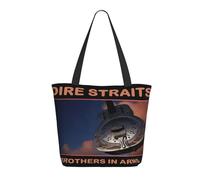 RUIARTE Women's Straits Rock Band Dire Tote Bag Large Work Shopping Bag Personalized Birthday Gifts Shoulder bag for Girls Mom Friends Teachers Gym Travel and Work