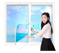 RUIBEI Custom Window Safety Net Self-Adhesive Cat Window Protection Screen Zip, Anti-Mosquito Insects Fly Screen,Removable,Washable