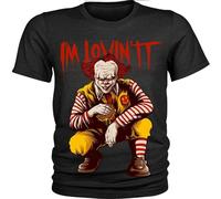RUIBEITAO I'm Lovin It T-Shirt Funny Scary Clown Horror Halloween Mens Black XL