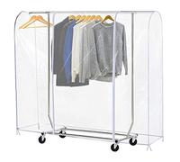Ruibo Clear Clothes Rail Cover with 2 Durable Zippers Waterproof Dustproof Small Size 47.2" x 20" x 60"