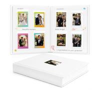 Ruibytree 128 Pockets Hardcover Photo Album for Instax Mini Photos (White) | Memo Writing Area, PU Leather Cover,Thick Rigid Acid-Free Pages, Instant Guest Book For Wedding, Travel And Everyday Memories