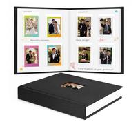 Ruibytree 128 Pockets Photo Album for Instax Mini Photos (Linen Black) | Memo Writing Area, Linen Hardcover, Thick Rigid Acid-Free Pages, Instant Guest Book For Wedding, Travel And Everyday Memories