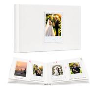 Ruibytree 64 Pocket Photo Album for Instax Mini & Polaroid 2x3" Film, White | Writing Space, Premium PU Leather Hardcover, Thick Quality Pages, Protective Gift Box, Acid-Free Clear Pockets, Portable