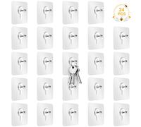 Ruicaifu 24PCS Adhesive Screws, Punch-Free Wall-Mounted Screw Hook Heavy-Duty Waterproof Seamless Screw, Self Adhesive Wall Screw for Bathroom Kitchen Shower Storage Room (8mm 10mm)
