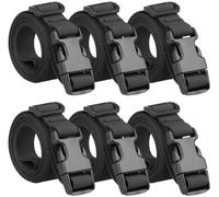Ruicaifu 6 Packs Nylon Luggage Straps, Webbing Straps with Quick-Release Buckles Adjustable Travel Packing Belts Suitcase Belts for Luggage Backpack Tent Sleeping Bag Cargo (Black)