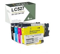 RUICAILI LC527 Ink Cartridge Compatible with Brother LC527 LC527VAL LC527XL for Brother Printers MFC-J4550DW MFC-J4350DW (4 Pack, Black, Cyan, Magenta, Yellow)