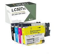 RUICAILI LC527XL Compatible with Brother LC527 LC527VAL LC527XL Cartridges for Brother MFC-J4550DW MFC-J4350DW (4 Pack, Black, Cyan, Magenta, Yellow)