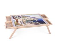 Ruication Jigsaw Puzzle Board Wooden Jigsaw Puzzle Table Folding Tilting Rotating Puzzle Board With Leg Non-Slip Pad Surface for 1000 pieces 4 Sliding Drawers Storage For Adults Gift