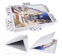 Ruication Tilting Jigsaw Puzzle Board 2-in-1 Designed Stand & Cover Lightweight Felt Jigsaw Board with 6 Drawers Portable 1500 Pieces Jigsaw Puzzle Table for Games Adults Gift