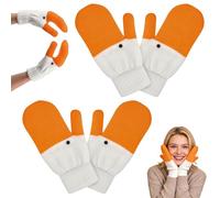Ruichi 2 PCS Silly Goose Gloves, Winter Goose Gloves, Funny Novelty Animal Gloves with Thermal Soft Lining, Cute Goose Mittens Gift for Girl Friend Women