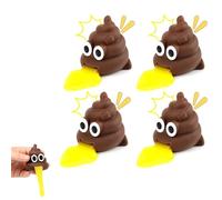 Ruichi 4Pcs Vomiting Poo Stress Ball, Squishy Poo Toys for Stress Relief, Prank Puking Ball Fake Poop Toy, Funny Joke Gifts for Kids Adults Teenage Christmas Stocking Filler