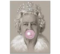 RuiChuangKeJi Gorgeous picture 11.8x19.7in(30x50cm) No Frame Elizabeth Ii Portrait Bubblegum Queen Posters And Print Blowing Bubbles Picture For Living Room