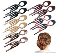 RuiChy 10 Pcs French Hair Pins for Women, Matte French Twist Hairpins Elegant U-shaped Hair Clips for Styling, Multicolor Vintage Bun Hair Clasp Hairs Pin for Ladies Girls Hairstyle Accessories