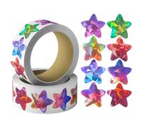 RuiChy 1000 Pcs Holographic Star Stickers, 25mm Self Adhesive Shiny Stars Color Coding Labels 1 Inch Colored Star Sticker Roll for Phone Laptop Scrapbook Crafts Wall Decor Well Done Reward Supplies