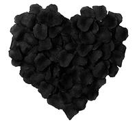 RuiChy 1000pcs Artificial Silk Rose Petals for Wedding Flowers Home Party Romantic Night Anniversary Valentine's Day, Black