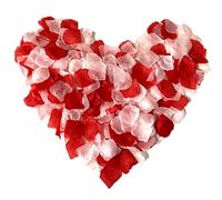 RuiChy 2000 Pcs Artificial Silk Rose Petals Flower for Wedding Party, 2 Colors Fake Rose Petals for Romantic Night Valentine's Day Bed Table Decoration (Red and Pink)