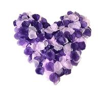 RuiChy 2000 Pcs Artificial Silk Rose Petals Flower for Wedding Party, 2 Colors Fake Rose Petals for Romantic Night Valentine's Day Bed Table Decoration (Dark and Light Purple)