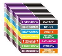 RuiChy 210 Pcs Home Moving Labels for Boxes, 14 Colors House Moving Supplies Packing Box Labels Fragile Stickers Coding Label Writable Marking Sticker for Apartment Rooms Cardboard Box Wardrobe Boxes