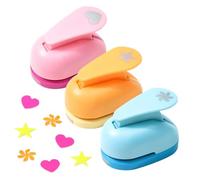 RuiChy 3 Pcs Paper Punches for Crafts, 15mm Hole Puncher Flower Heart Star Shape Cutter for Cardstock & Scrapbooking, Portable Paper Punchers DIY Crafts Punch for Card Making Hobby Craft Photo Album