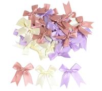 RuiChy 30 Pcs Ribbon Bows for Crafts, 8CM Large Decorative Gift Bows Colored Satin Ribbon Bowknot for DIY Gift Wrapping Wedding Party Presents Cake Topper Bakery Candy Bags Hair Accessories (B)
