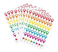 RuiChy 560 Pcs Map Location Stickers 10 Sheets Multicolor Self Adhesive Maps Indicator Labels Map Pointer Stickers for Marking Camping Adventure Sites, Travel Destinations, DIY Handmade Projects
