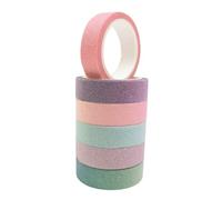 RuiChy 6 Colors Glitter Washi Tape Set, Sparkling Self Adhesive Decorative Stickers Foil Colored Masking Tape for DIY Crafts Arts Journals Planners Scrapbooking Gift Wrapping Card Making (Gradient)
